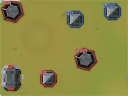 Recapture 2 free online game screenshot: strategy gameplay showing units and captured buildings on PlayArcadeHub.