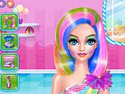 Idania's Candy Spa game screenshot, character receiving a facial spa treatment in a sweet-themed salon