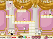 Valentine's Meet Cat Couple Adventure game screenshot, Mr. and Mrs. Cat in a wedding saloon solving a puzzle