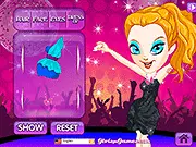 Online game screenshot of a stage show diva getting glamorous makeup, including dramatic disco eyeshadow and lipstick