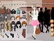 Stylish Promenade Dressup game, choosing a stylish dress outfit for a night walk, play free online fashion game