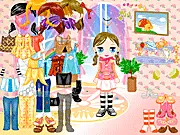 Doll Dressup 13 free online fashion game screenshot, cute doll wearing a stylish outfit on PlayArcadeHub