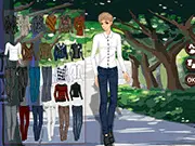 Screenshot of Fabulous Boy Clothes Dressup game showing a stylishly dressed male character.