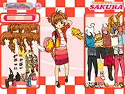 Cardcaptor Sakura Dress Up free online game, Sakura Kinomoto in a magical outfit, anime dress-up game