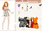 Screenshot of the Bleach Girls Dress Up game showing Rukia Kuchiki and Orihime Inoue side-by-side with various anime-style clothes and accessories available for styling.