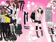 A young lady wearing a stylish and warm winter outfit, ready to play the free Beginning of Winter dress up game online on PlayArcadeHub.