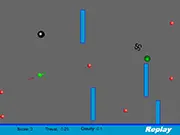 Wall Dodger game screenshot - Object dodging horizontal walls and collecting circles - Play free arcade game