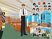 Handsome Profession Dressup free online game screenshot, man dressed as a military officer and doctor, play free dressup game