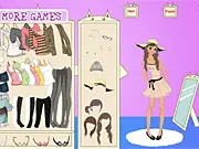 Screenshot of Fashion Trend Girl online game showing a stylishly dressed girl posing in a trendy outfit.