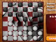 Screenshot of Supreme Checkers online board game showing red and black pieces set up on a checkered board.