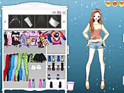 The K-Pop group f(x) wearing dynamic stage outfits in the F(X) K-Pop Combinations dress-up game