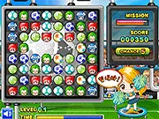 Play Cheerleader Puzzle free online match-3 game, swapping objects to make a row, brain teaser puzzle.