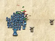 Gameplay screenshot from Necromancy showing various resurrected undead units fighting against a new enemy faction in a dark strategy game setting.
