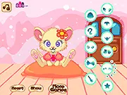 Mousy Dressup free online game screenshot, cute mouse character wearing a stylish outfit on PlayArcadeHub