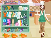 Top Chef character dressed in a professional white chef jacket, hat, and apron for a high-end hotel