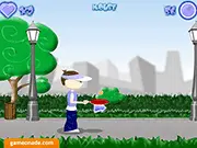 Gryfka and Zoniek free online game screenshot: player using paddles to keep the ping pong ball from falling on PlayArcadeHub.