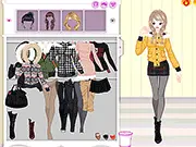 Cute Winter Ski Outfit free online game, girl dressing up for snow and skiing, layered winter fashion game
