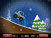 Monster Trucks Adventure free online driving game screenshot of a giant truck collecting stars on a bumpy track