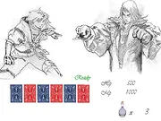 Divine Judgement action-adventure game screenshot, hero figure walking toward a castle on a dark hill, play free online