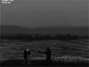Screenshot of The Townsfolk are Coming! infinite runner game showing a character speeding through obstacles while being chased by an angry crowd.