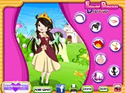 Screenshot of the Flower Princess Dress Up game showing a beautiful princess character model surrounded by various floral-themed clothes and accessories