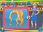 Sporty Outdoor Girl free online game screenshot showing a female character dressed in bright yellow cycling gear about to start a bike race challenge on PlayArcadeHub