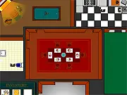 Mansion Massacre free online game screenshot - Player character fighting in a dark, old mansion corridor - PlayArcadeHub