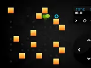 Mazeball free online game screenshot showing a ball inside a square maze, illustrating the straight-line movement puzzle mechanic with the timer visible