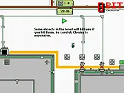 Super Block Boy free online game screenshot showing the character standing on a strategically placed block in a 2D puzzle environment on PlayArcadeHub