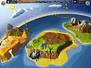 Crafting Story free online game screenshot showing icons for elemental resources like fire, water, and earth being combined to create new items in a god-game interface