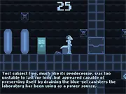 The Blue Moon free puzzle adventure game online, Subject Six escape from the Blue Moon lab, play online on PlayArcadeHub