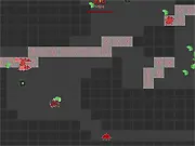 Screenshot of the Red Swarm free online game showing a tide of red alien bugs attacking a facility floor