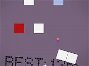 Screenshot of Block Disco showing a character wall jumping between simple, colored blocks against a dark background.