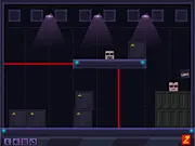 The block-style hero from Super Ninja Block wielding a sword and fighting enemies in the action game