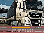 Man Trucks Hidden Letters free online game screenshot showing a large truck with hidden letters