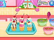 Play Cone Cupcakes Maker online free cooking game. Follow instructions to bake and decorate delicious dessert cone cupcakes.