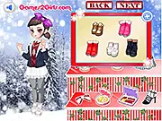Screenshot of Amazing Girls 2 game showing two girls dressed in trendy, soft-colored, fluffy outfits with applied make-up