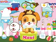 Play Puppy Dress Up: Maui free online game, cute dog dress up, virtual pet styling game