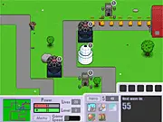 Toytown Tower Defense free online game screenshot, showing heroes and towers on the map.