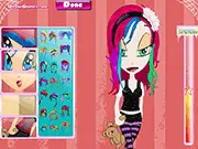 Goth Hairstyles dress up free online game with model wearing dark, gothic fashion and edgy hair