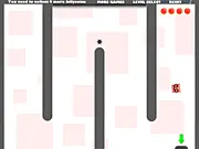 Jellyman game screenshot showing a red jelly character flying past spikes and a laser beam