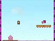 Runaway Telly game screen showing a television set jumping on a platform while a girl with a hammer chases it