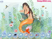 Play Mermaid Daydreams dress-up game, customize mermaid's skin, eyes, hairstyle, and tail, online fantasy fashion game