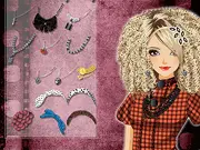 Screenshot of the Crimped Hairstyle dress-up game, showing a female character with a stylish crimped hairstyle and fashionable clothes, ready for a makeover.