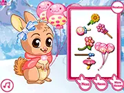 Winter Bunny dress up free online game with rabbit character wearing cozy winter clothes and snow gear
