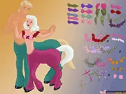 Screenshot from Fantasia Dress Up showing a fantasy-themed avatar wearing an elaborate gown and magical accessories.