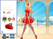 Christmas Snow Dressup model wearing a cozy and fashionable winter outfit, including a stylish scarf and coat, posing in a snowy background