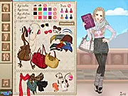 Winter Glamour Dressup free online fashion game screenshot – model posing in stylish winter clothes and accessories