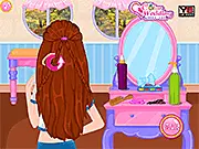 Princess Half Up Hairstyles free online game. Learn the twisted fishtail and twist bun hair braiding styles.
