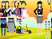 Screenshot of the Jaunty Black Fedora dress up game, showing a character styled in a fashionable outfit and wearing a classic black fedora hat.